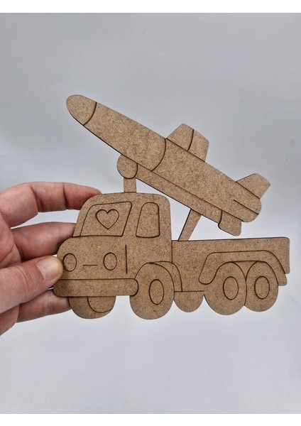 1 Adet Sevimli Füze Kamyonu Ahşap Boyama Okul Diy Etkinlik Aktivite Sanat 15 cm x 14 cm fiyatları