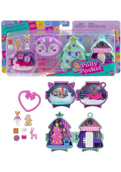 JGM53 Polly Pocket Sevimli Yılbaşı 2li Paket Oyun Seti