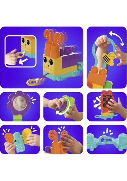 HKN44 Mega Bloks® Hareketli Duyusal Gelişim Tırtılı 30 Parça +1 Yaş fırsatları