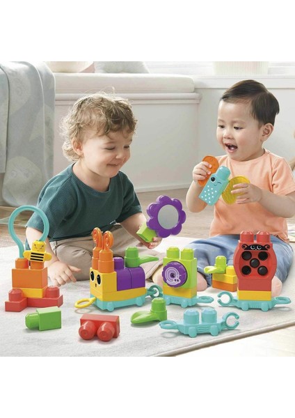 HKN44 Mega Bloks® Hareketli Duyusal Gelişim Tırtılı 30 Parça +1 Yaş indirimleri