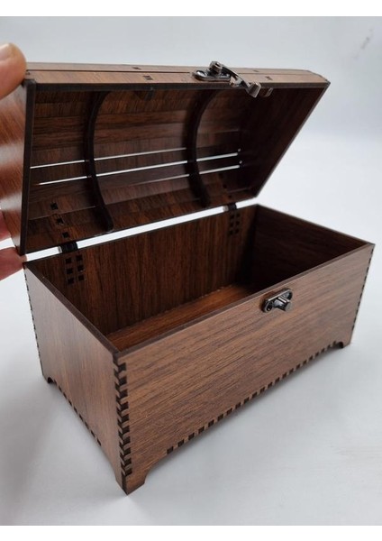 Ahşap Dekoratif Sandık Kutu Ceviz Desenli 16 cm x 9 cm x 12 cm indirimleri