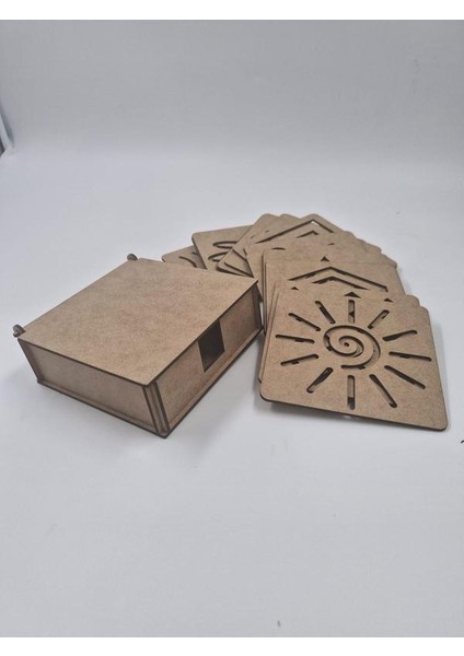 Ahşap Montessori Çizim Seti Temel Simetrik Şekiller Kutulu 15 Adet modelleri