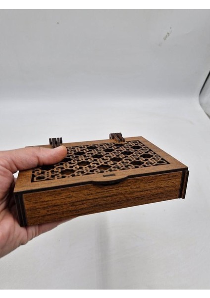 Ahşap Dekoratif Kutu Ceviz Desenli 15 cm x 10 cm x 3 cm
