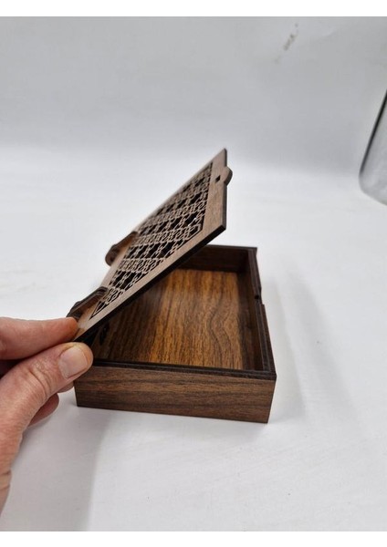 Ahşap Dekoratif Kutu Ceviz Desenli 15 cm x 10 cm x 3 cm fiyatları