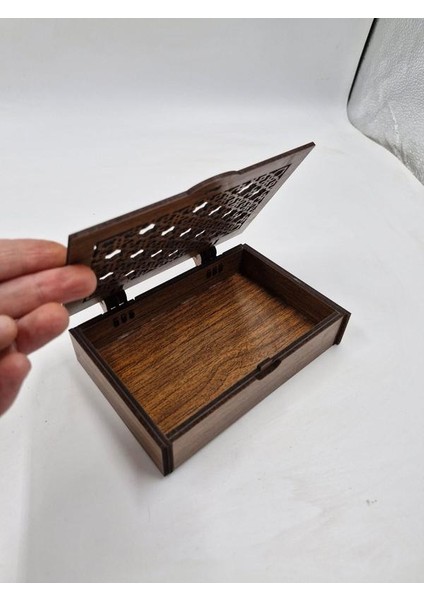 Ahşap Dekoratif Kutu Ceviz Desenli 15 cm x 10 cm x 3 cm fırsatları