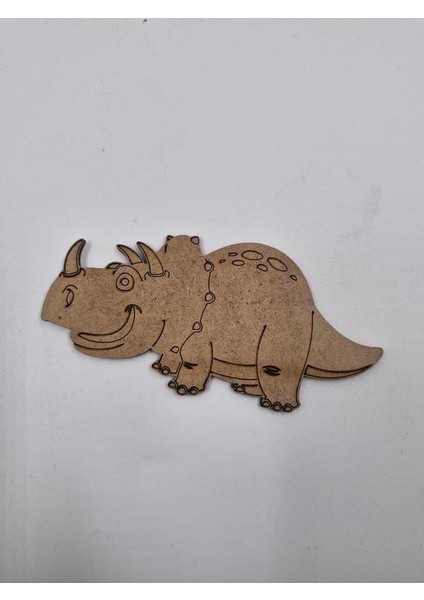 1 Adet Sevimli Dinazor Model 2 Ahşap Boyama Okul Diy Etkinlik Aktivite Sanat 15 cm x 7 cm
