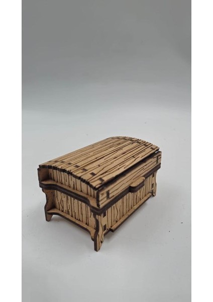 Ahşap Dekoratif Sandık Kutu 9 cm x 6 cm x 5 cm