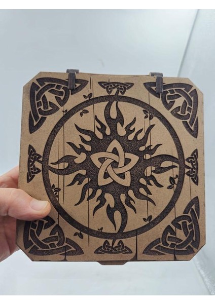 Ahşap Dekoratif Iki Çekmeceli Kutu 15 cm x 15 cm x 6 cm