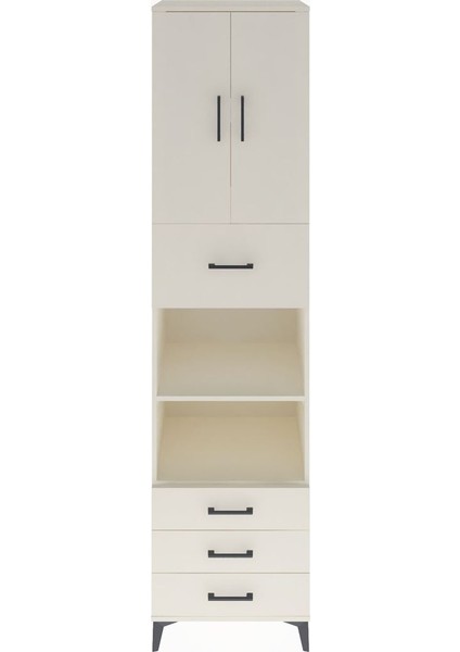 Hyperion Dolap 4 Raflı 4 Çekmeceli 2 Kapaklı 60X44X243 Aytaşı-Aytaşı