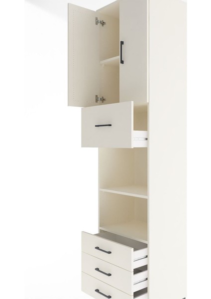 Hyperion Dolap 4 Raflı 4 Çekmeceli 2 Kapaklı 60X44X243 Aytaşı-Aytaşı indirimleri