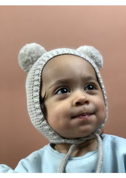 Ponponlu El Örgüsü Unisex Bebek/çocuk Bere