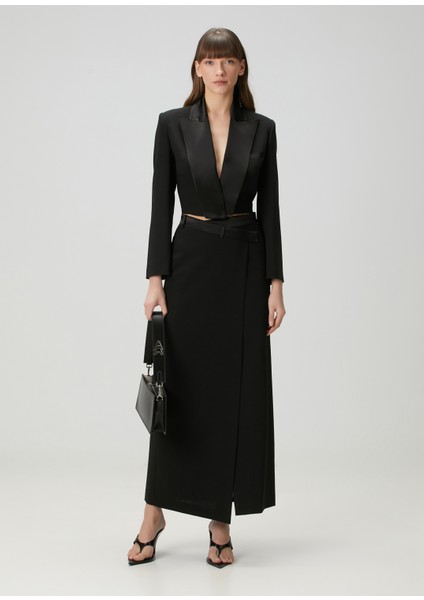 Siyah Cropped Smokin Ceket modelleri