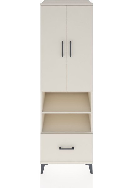 Hyperion Dolap 5 Raflı Tek Çekmeceli 2 Kapaklı 60X44X195 Aytaşı-Aytaşı