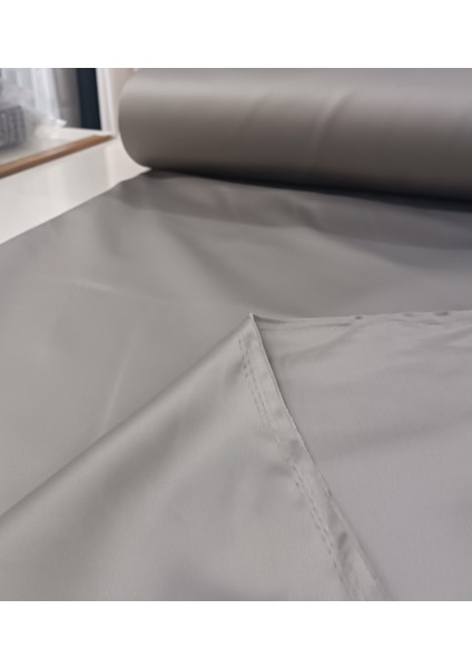 Düz Parlak Saten Fon Perde - Açık Gri - Pilesiz Düz Dikim - STN100 fırsatları