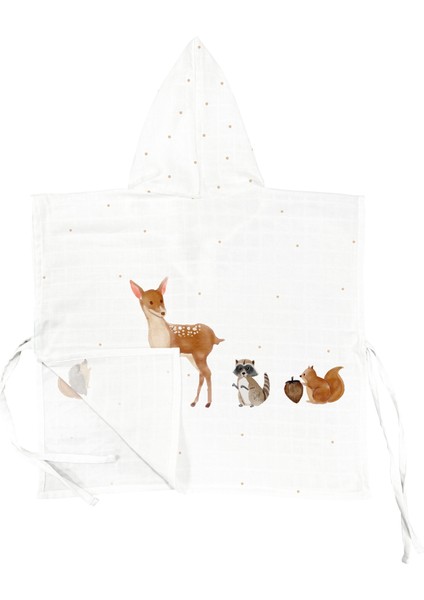 Forest Amigos 100% Organik Pamuk Bebek Çocuk Müslin Panço fiyatları