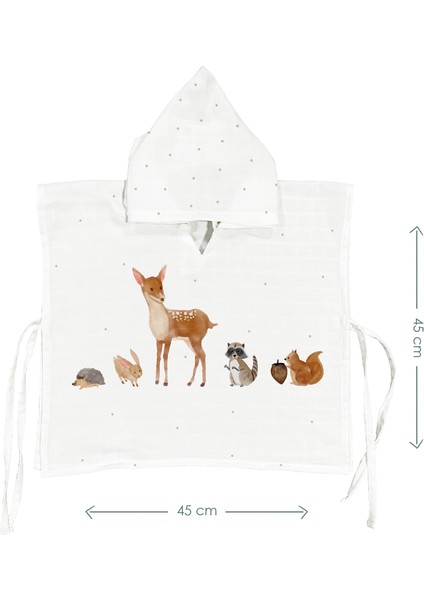 Forest Amigos 100% Organik Pamuk Bebek Çocuk Müslin Panço modelleri