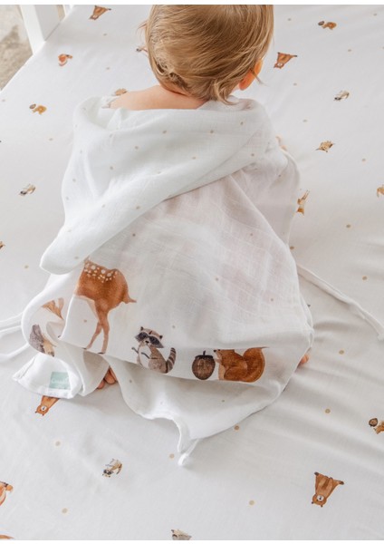 Forest Amigos 100% Organik Pamuk Bebek Çocuk Müslin Panço indirimleri