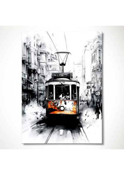 “şehrin Kalbinde Tramvay - Beyoğlu Sokakları Temalı Modern Sanat Tablosu” fiyatları