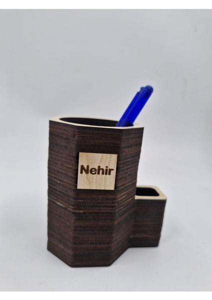 Ahşap Masaüstü Dört Gözlü Kalemlik Organizer (Yazı Özelleştirilebilir) fiyatları