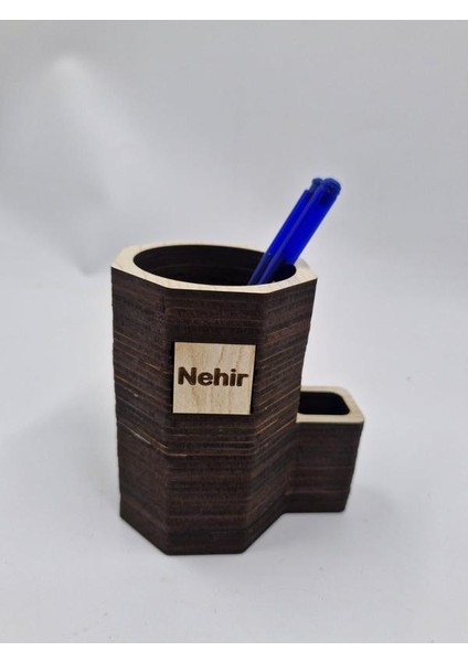 Ahşap Masaüstü Dört Gözlü Kalemlik Organizer (Yazı Özelleştirilebilir) modelleri