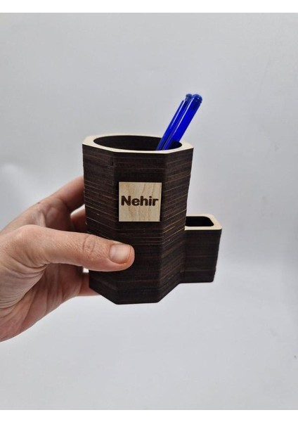Ahşap Masaüstü Dört Gözlü Kalemlik Organizer (Yazı Özelleştirilebilir) fırsatları
