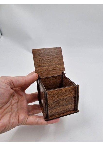 Ahşap Dekoratif Kutu 6 cm x 6 cm x 5,5 cm