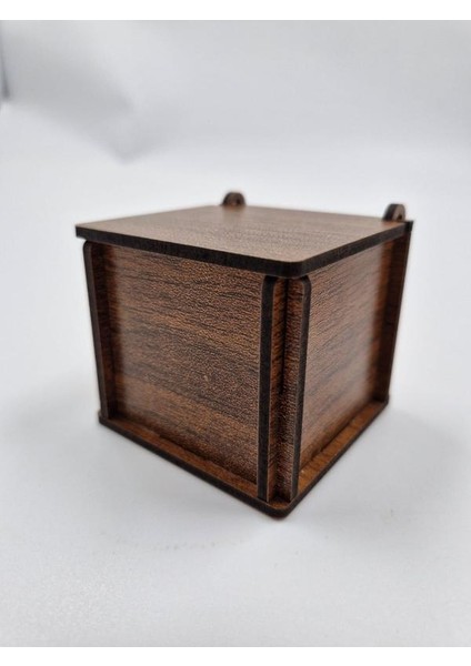 Ahşap Dekoratif Kutu 6 cm x 6 cm x 5,5 cm