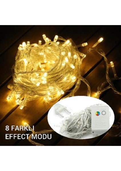 Sarı 10M 100 Ledli Fişli Dekor Lambası, Parlak ve Şık Aydınlatma Çözümü