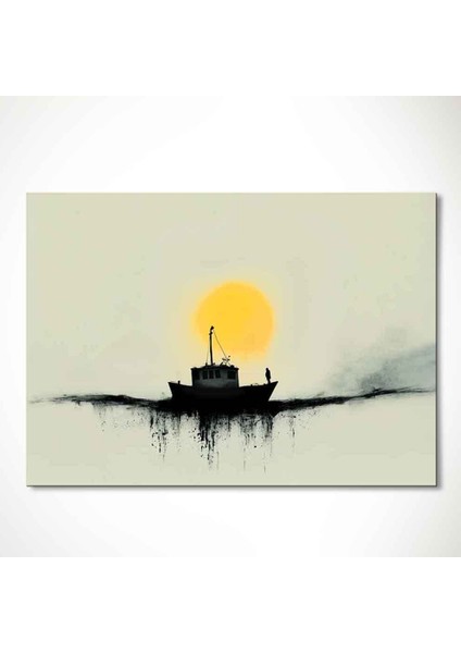 “vazgeçmenin Hafifliği - Minimalist Tekne ve Deniz Manzaralı Sanat Tablosu” 048 fiyatları