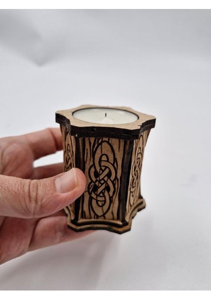 Ahşap Dekoratif Mumluk Tealight Mum Uyumlu 6 cm x 6 cm fiyatları