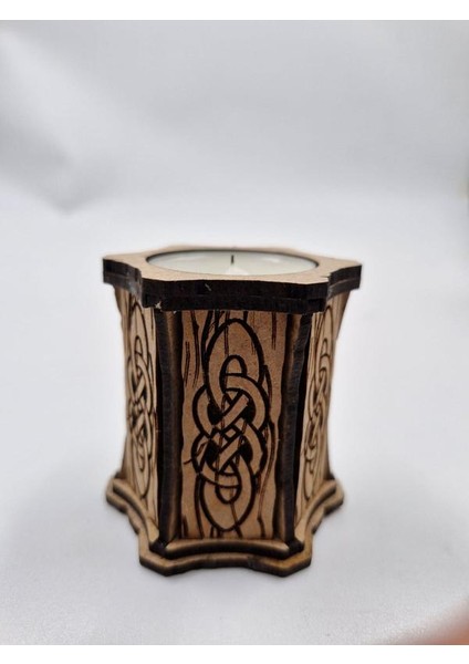 Ahşap Dekoratif Mumluk Tealight Mum Uyumlu 6 cm x 6 cm fırsatları