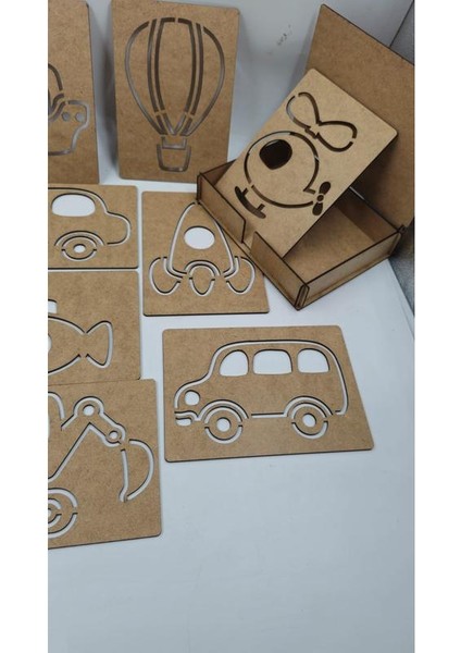 Ahşap Montessori Çizim Seti Araçlar Kutulu 15 Adet fiyatları