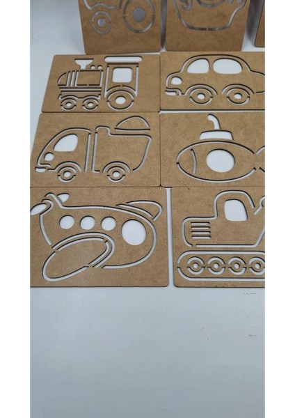 Ahşap Montessori Çizim Seti Araçlar Kutulu 15 Adet modelleri