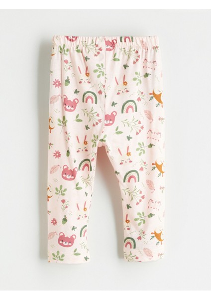 Yeni Sezon Beli Lastikli Baskılı Kız Bebek Tayt modelleri