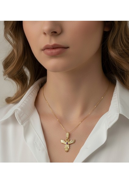 Taşlı Anka Kuşu Kolye