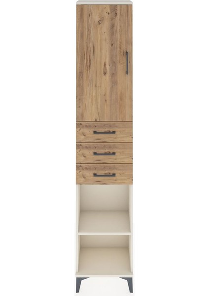 Arges Dolap 4 Raflı 3 Çekmeceli Tek Kapaklı 44X30X221 Aytaşı-Çam