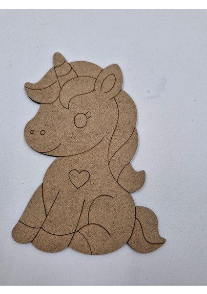 5 Adet Sevimli Unicorn Atı Ahşap Boyama Okul Diy Etkinlik Aktivite Sanat 15 cm x 11 cm