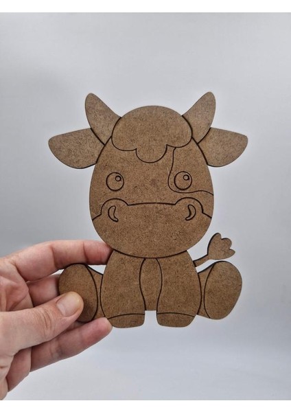 20 Adet Sevimli Inek Ahşap Boyama Okul Diy Etkinlik Aktivite Sanat 15 cm x 12 cm fiyatları