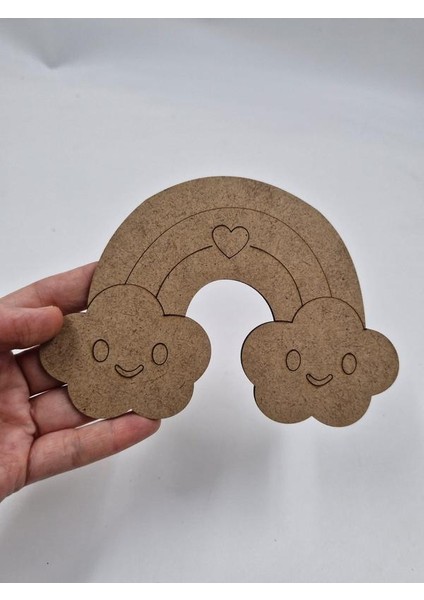 10 Adet Sevimli Gökkuşağı Ahşap Boyama Okul Diy Etkinlik Aktivite Sanat 15 cm x 10 cm fiyatları