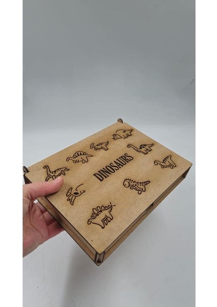Ahşap Montessori Dinozorlar Çizim Seti Kutulu 9 Adet modelleri