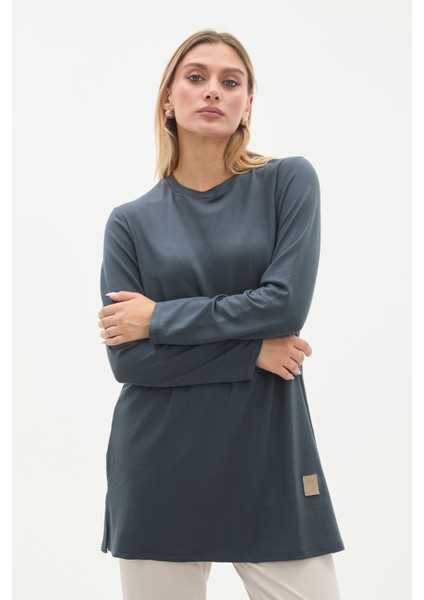 Kristal Bisiklet Yaka Armalı Uzun Tunik fiyatları