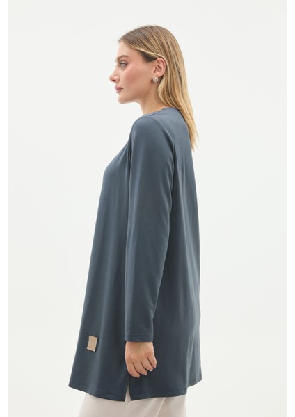 Kristal Bisiklet Yaka Armalı Uzun Tunik modelleri