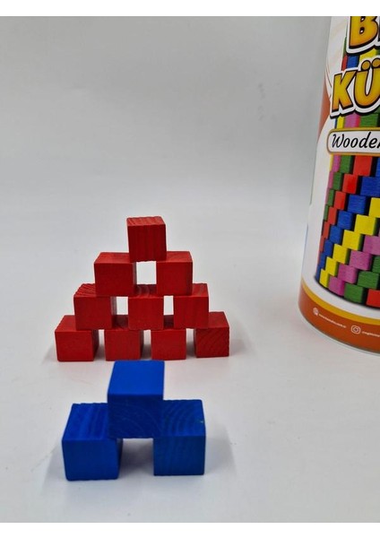 Renkli Ahşap Küpler Çocuk Için Oyun Montessori (100 Lü Paket) fırsatları