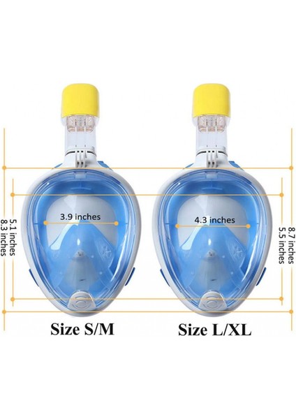 Full Face Şnorkel Dalış Maske Tam Yüz Anti-Sis ve Sızıntı S/m modelleri