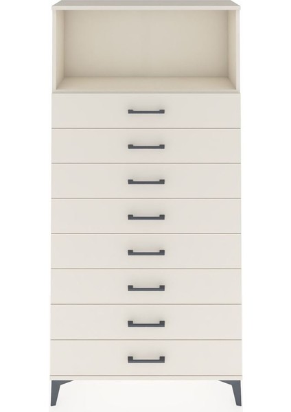 Arges Dolap Tek Raflı 8 Çekmeceli 88X30X182 Aytaşı-Aytaşı