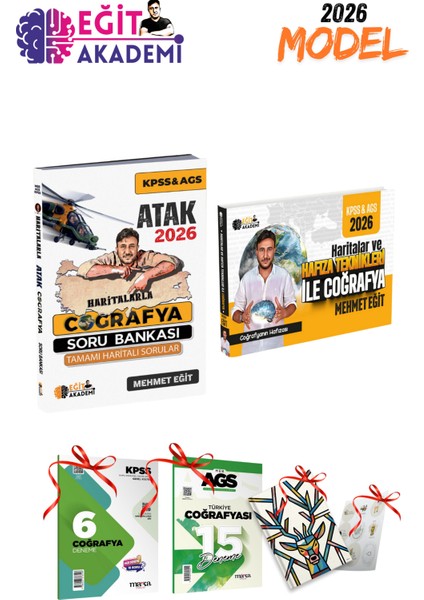 2026 Kpss / Ags Mehmet Eğit Atak Coğrafya Soru Bankası ve Hafıza Teknikleri ile Coğrafya Seti