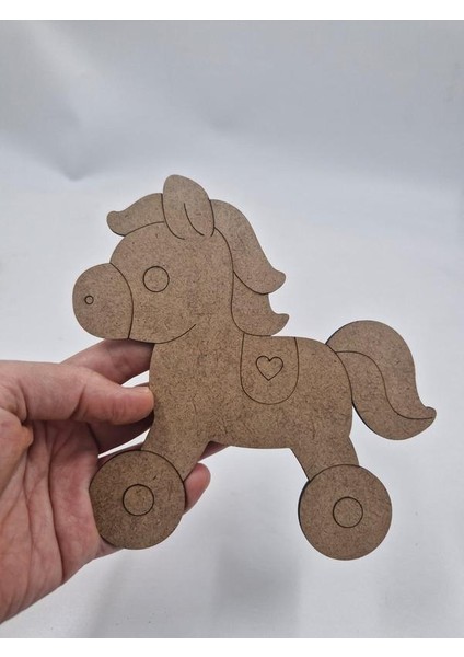 5 Adet Sevimli At Ahşap Boyama Okul Diy Etkinlik Aktivite Sanat 15 cm x 15 cm fiyatları