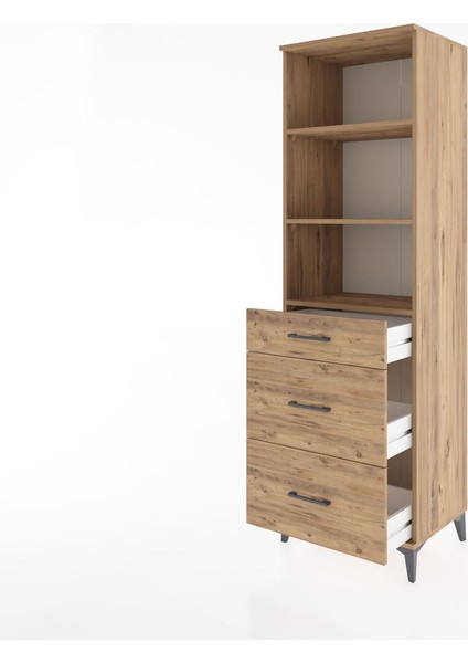 Hyperion Dolap 3 Raflı 3 Çekmeceli 60X44X195 Çam-Çam fırsatları