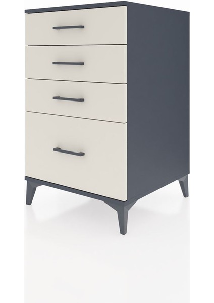 Kronos Komodin 4 Çekmeceli 60X59X96 Antrasit-Aytaşı modelleri