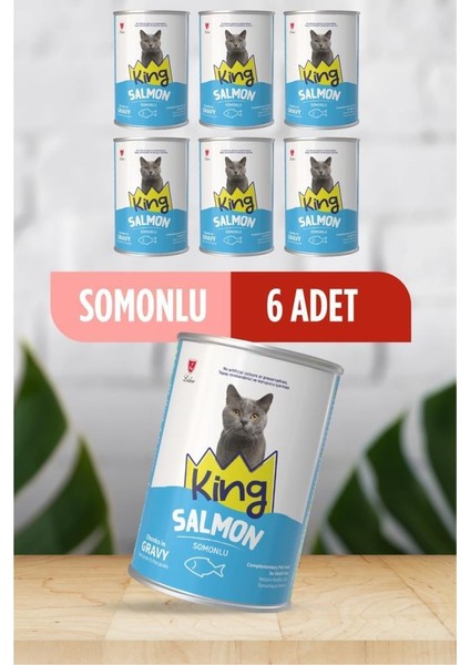 Sos Içerisinde Et Parçacıklı Somonlu Kedi Konservesi 400 Gr*6 Adet
